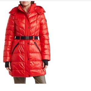 Michael Kors Red size S Hooded Puffer Jacket